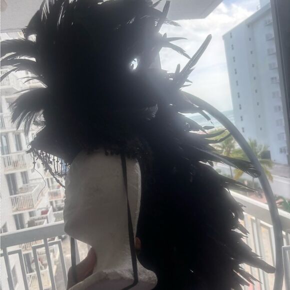 Feather Mohawk headdress headpiece festival event hairpiece warrior dancers drag main image 4